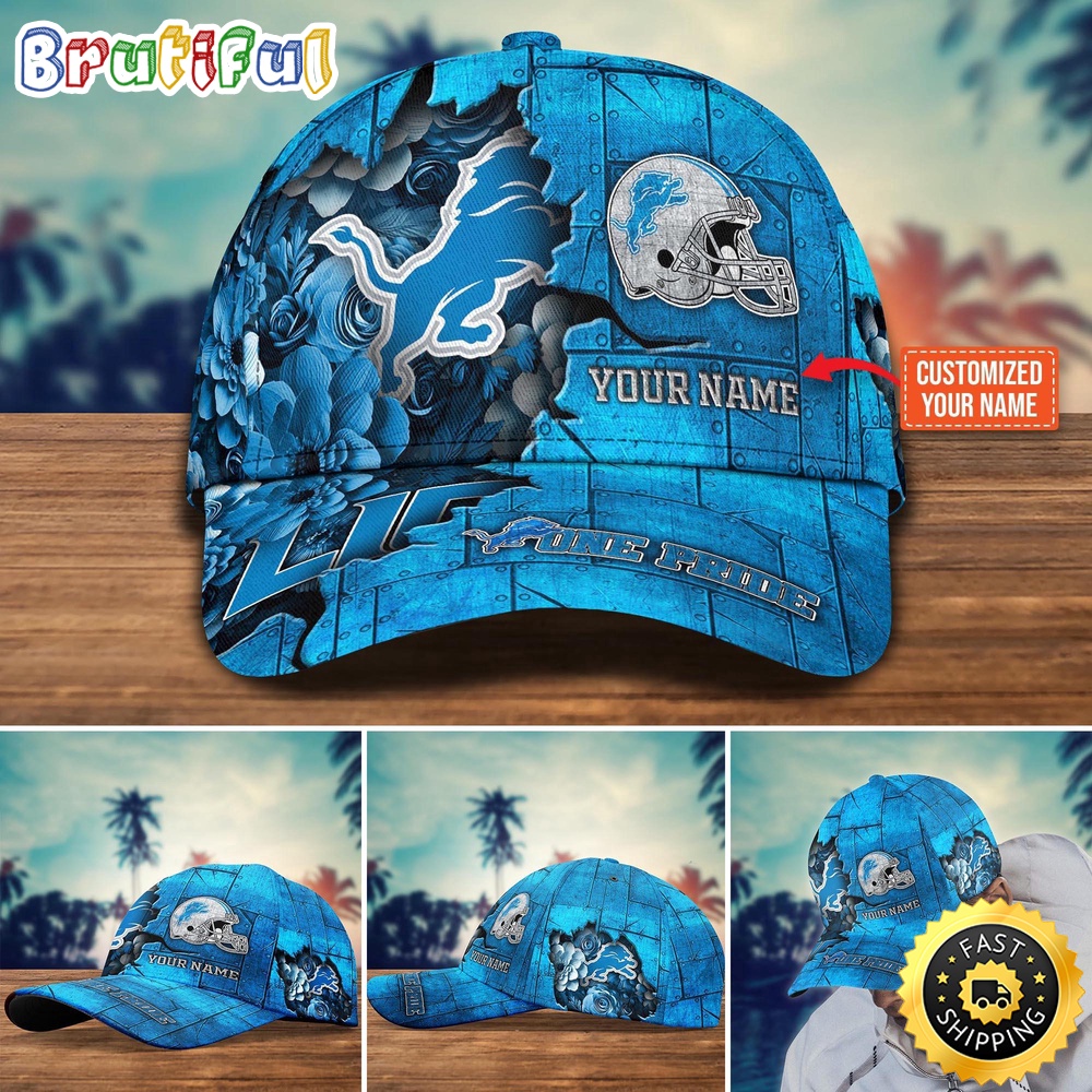 Detroit Lions Baseball Cap Flower Custom Trending Cap