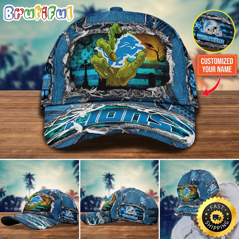 Detroit Lions Baseball Cap Halloween Cap Customize For This Season