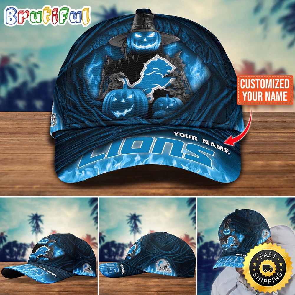 Detroit Lions Baseball Cap Halloween Custom Cap For Fans