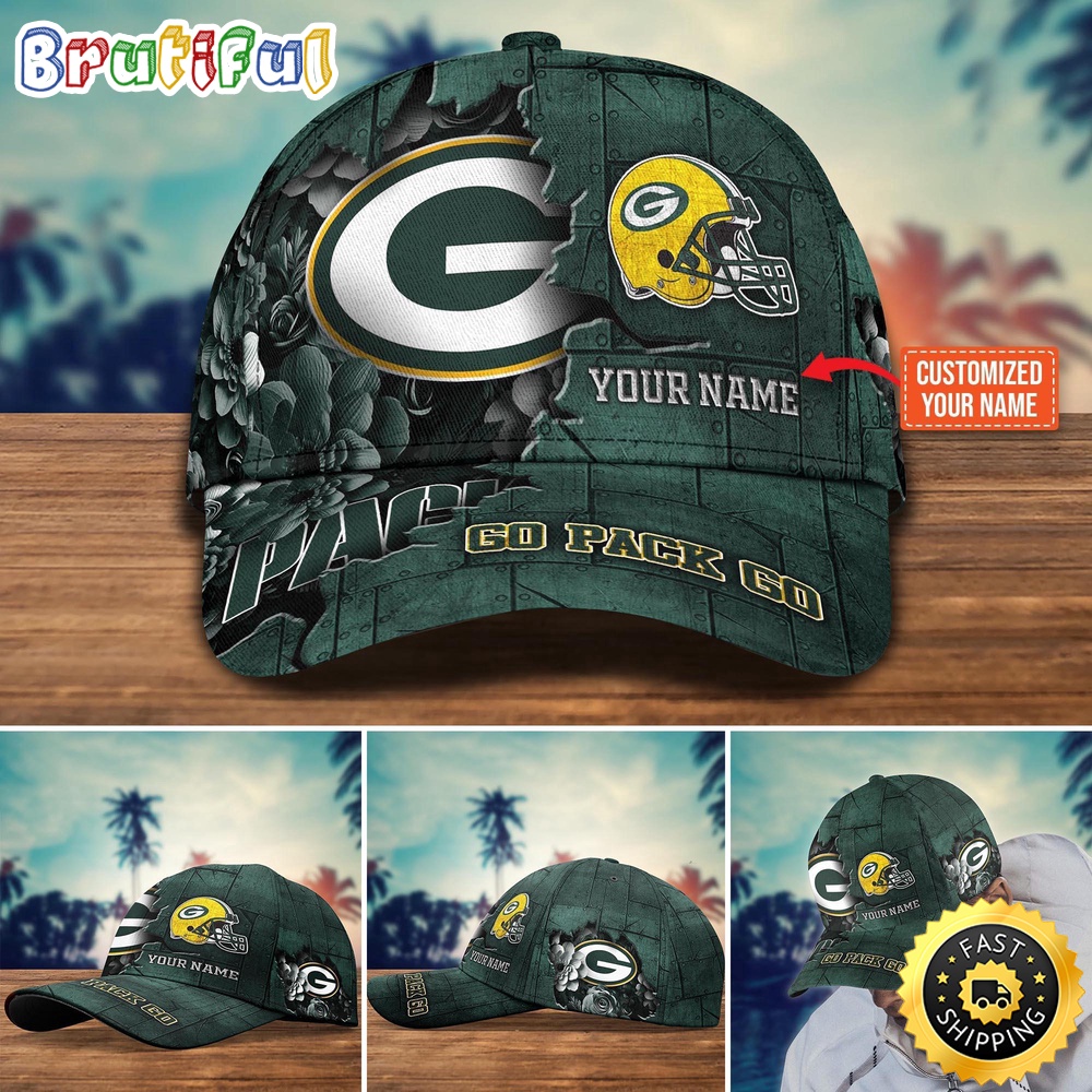 Green Bay Packers Baseball Cap Flower Custom Trending Cap