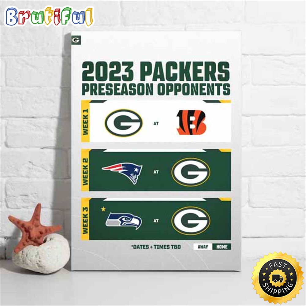 Green Bay Packers 2023 Preseason Opponents Poster