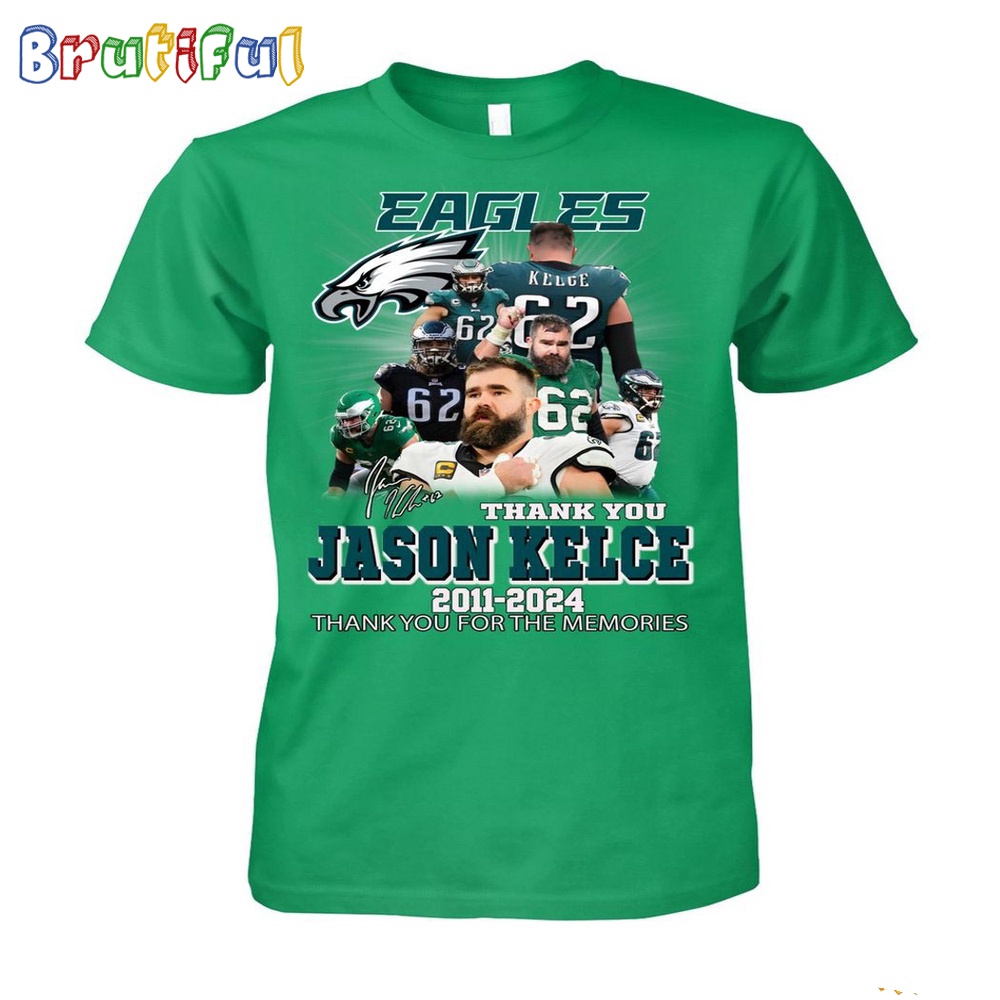 Jason Kelce Philadelphia Eagles 2011 2024 Thank You For The Memories T-Shirt