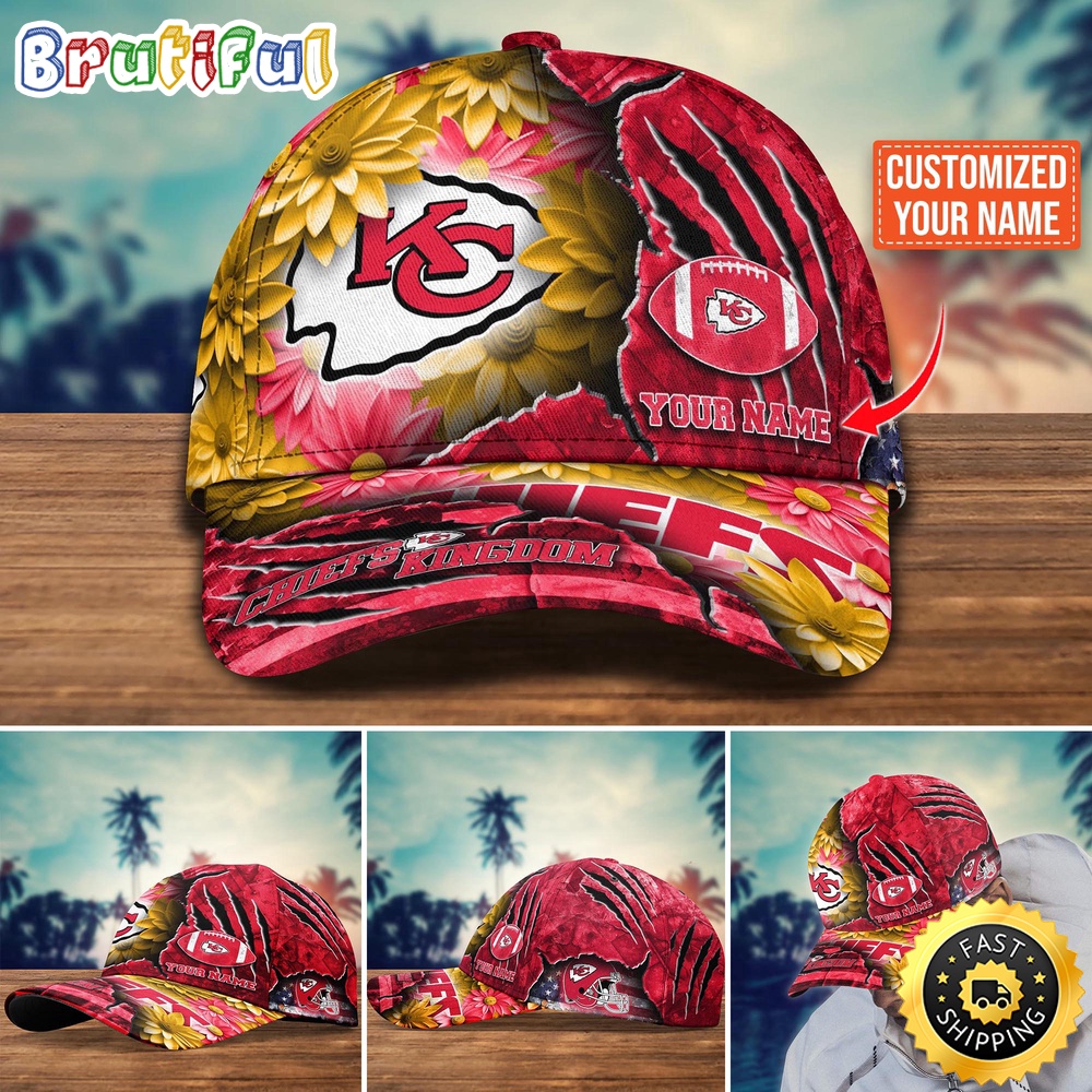 Kansas City Chiefs Baseball Cap Flower New Trending Custom Cap For Fan