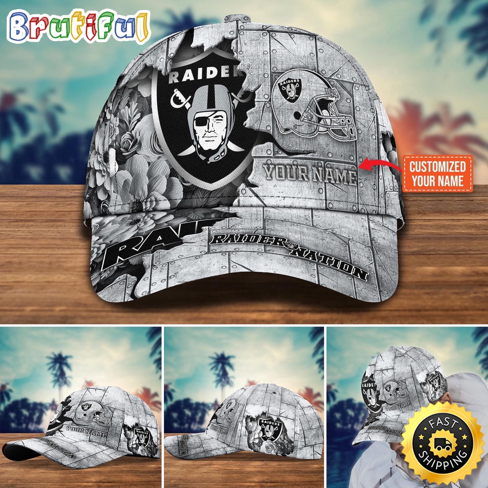 Las Vegas Raiders Baseball Cap Flower Custom Trending Cap