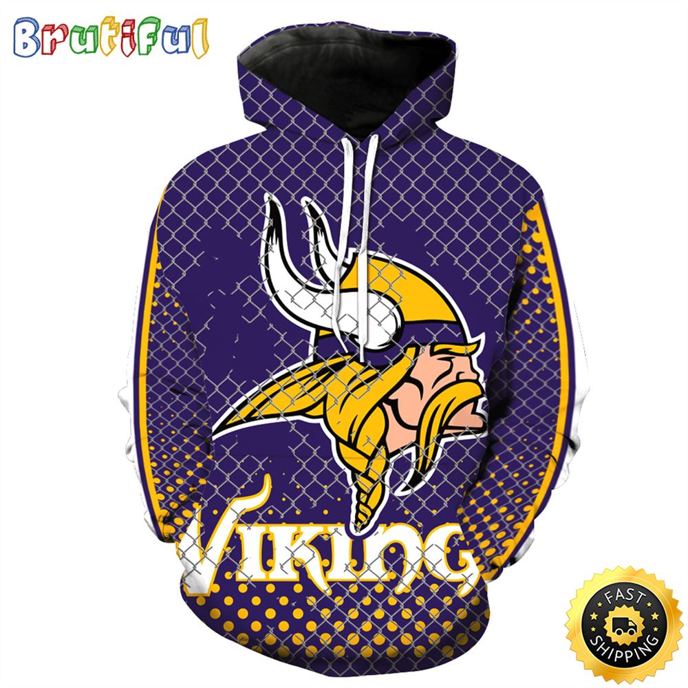 Licensed N.F.L.Minnesota Vikings 3D Hoodie All Over Print Shirts