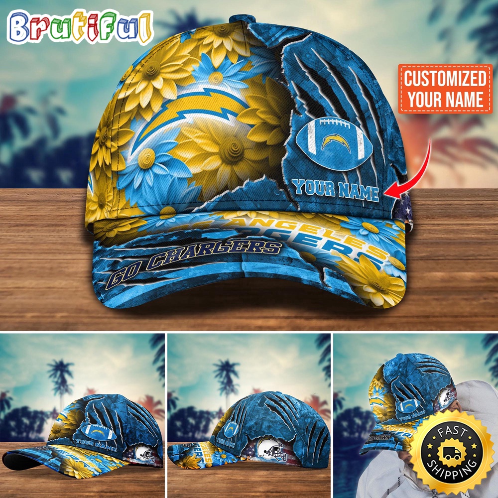 Los Angeles Chargers Baseball Cap Flower New Trending Custom Cap For Fan