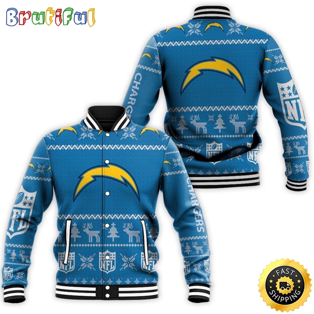 Los Angeles Chargers Baseball Jacket Ugly Sweatshirt Christmas