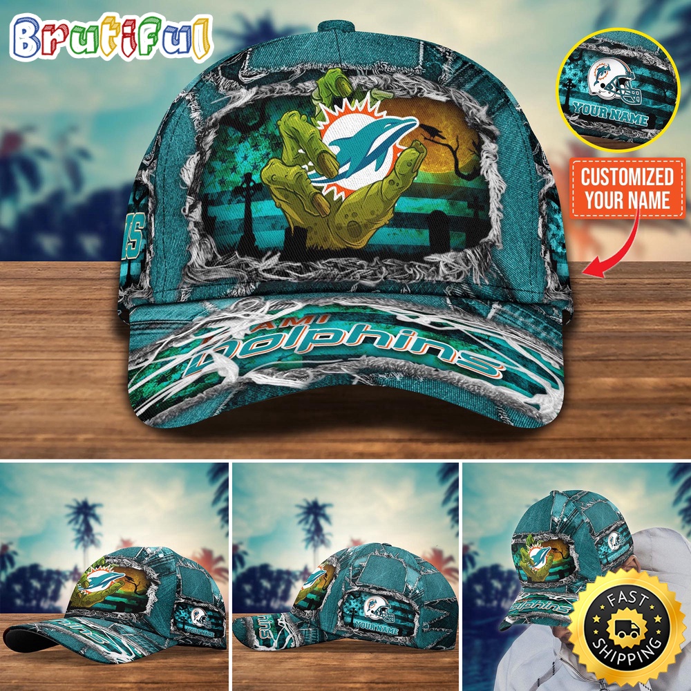Miami Dolphins Baseball Cap Halloween Cap Customize For This Season