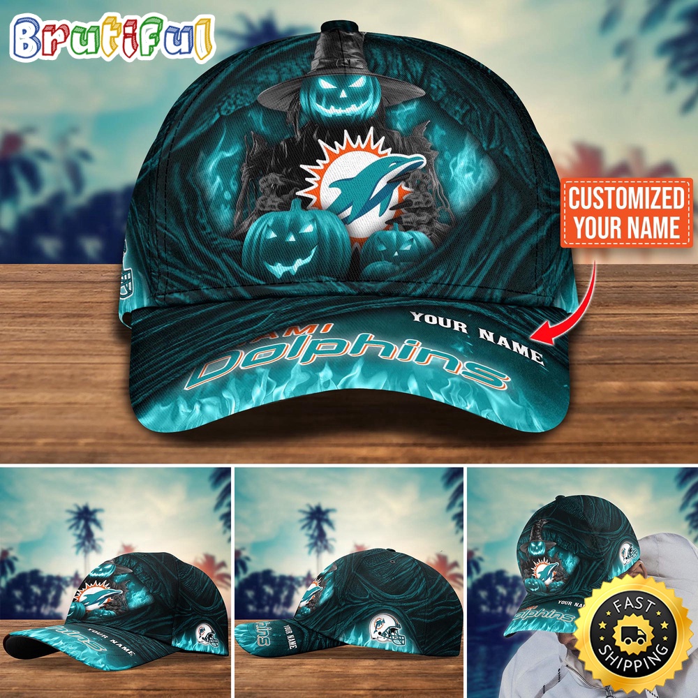 Miami Dolphins Baseball Cap Halloween Custom Cap For Fans
