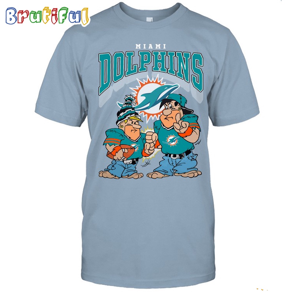 Miami Dolphins Flintstones Football T Shirt, NFL Football Flintstones Shirt