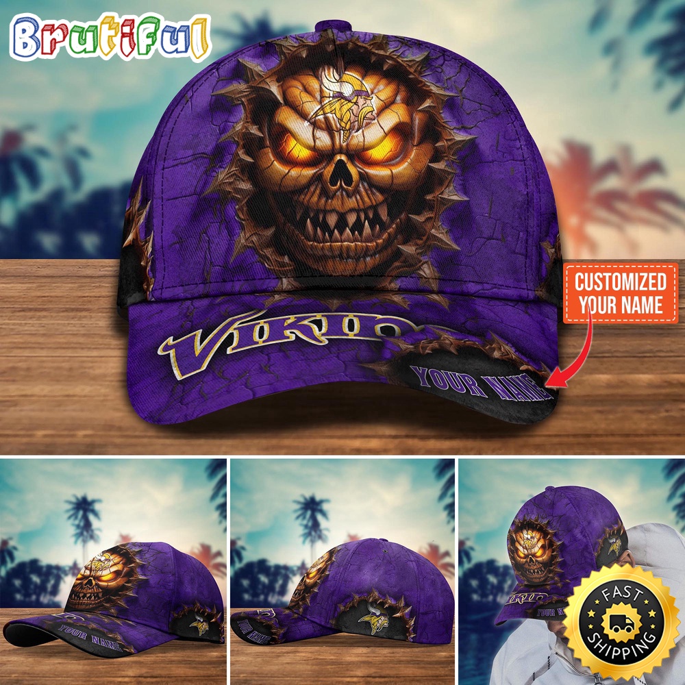Minnesota Vikings Baseball Cap Halloween Custom Cap For This Season