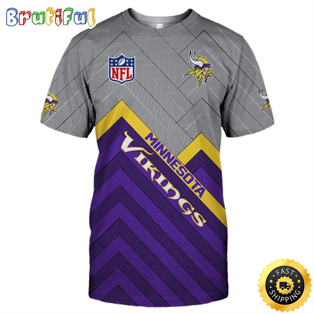 N.F.L.Minnesota Vikings & NFL Logo 3D T-shirtHoodie All Over Print Shirts