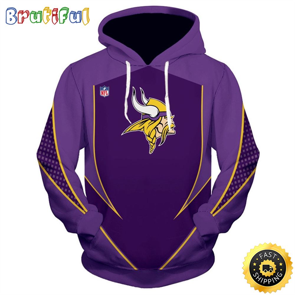 N.F.L.Minnesota Vikings &  Vikings Logo 3D Hoodie All Over Print Shirts