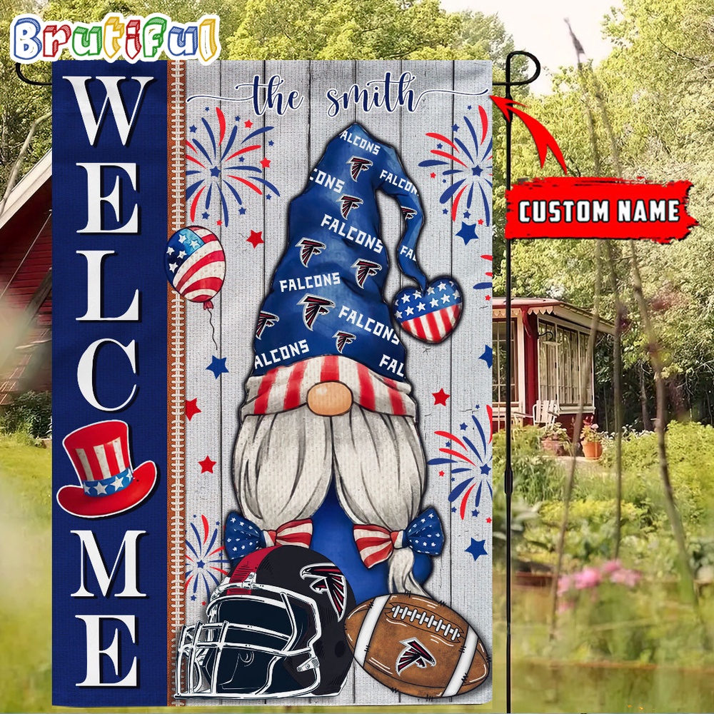 NFL Atlanta Falcons America 4th Of July Independence Day Flag, Football Gomes 4th Of July Garden Flag