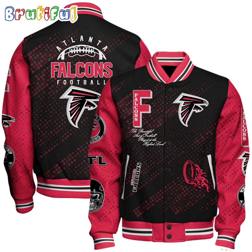 NFL Atlanta Falcons Baseball Jacket Print Logo Team Football Jacket