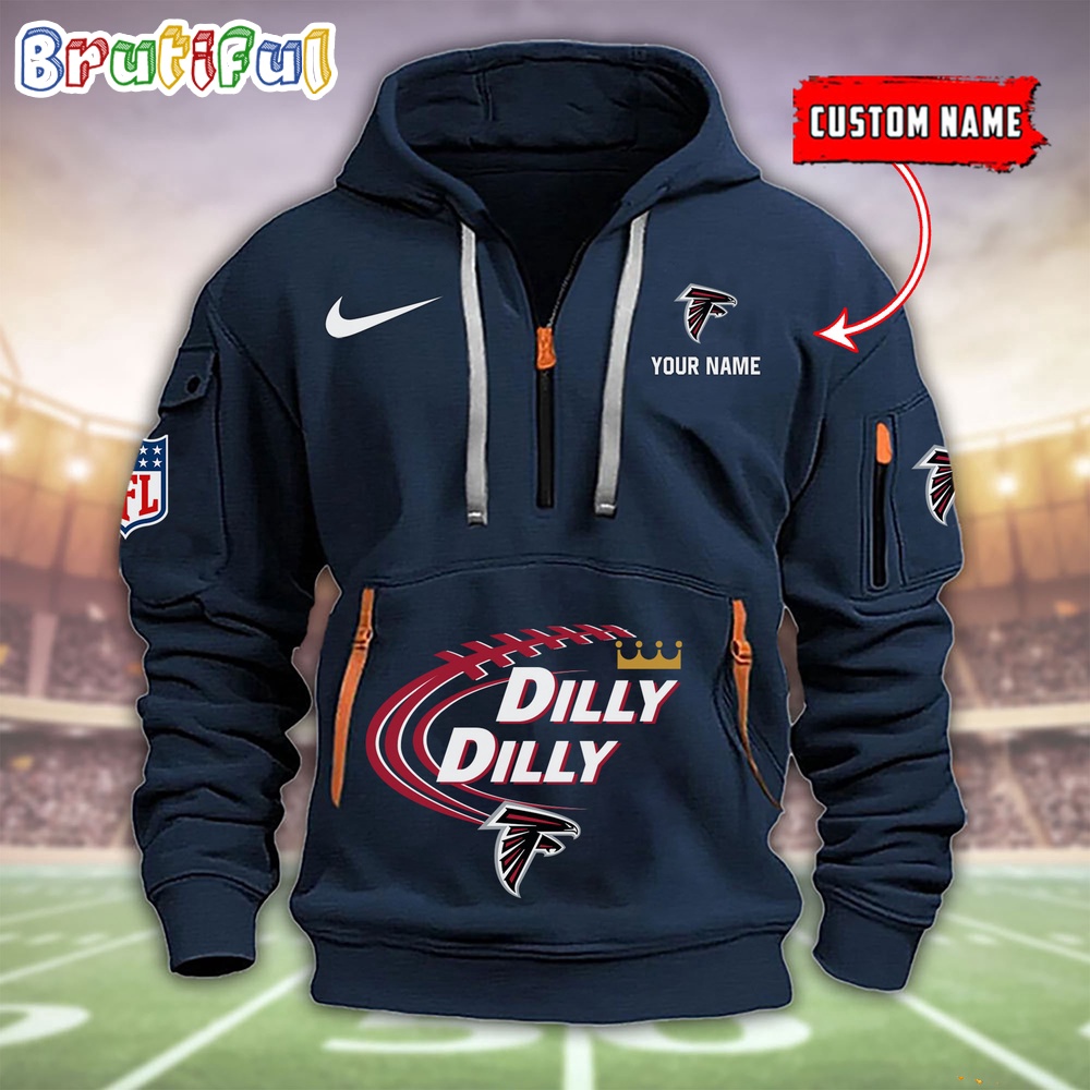 NFL Atlanta Falcons Dilly Dilly Football Heavy Hoodie, Football Quarter Zip Hoodie Shirt
