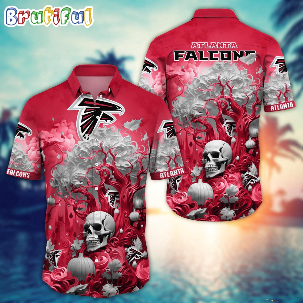 NFL Atlanta Falcons Halloween Skull Pumpkin Hawaiian Shirt