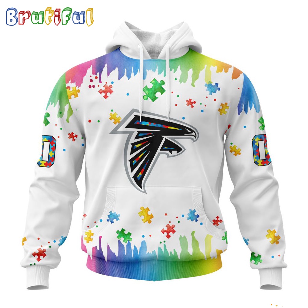 NFL Atlanta Falcons Hoodie Special Autism Awareness Design All Over Print Hoodie