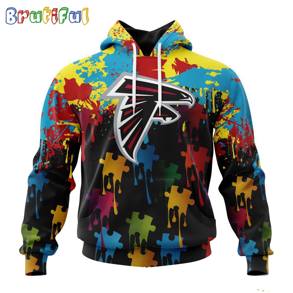 NFL Atlanta Falcons Hoodie Special Autism Awareness Design Football Hoodie