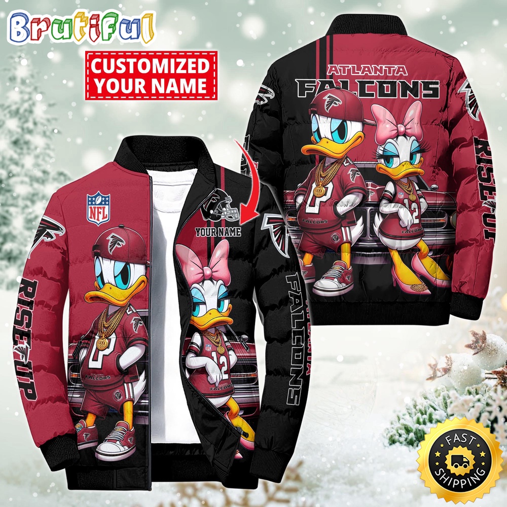 NFL Atlanta Falcons Puffer Jacket Donald Duck Custom Jacket