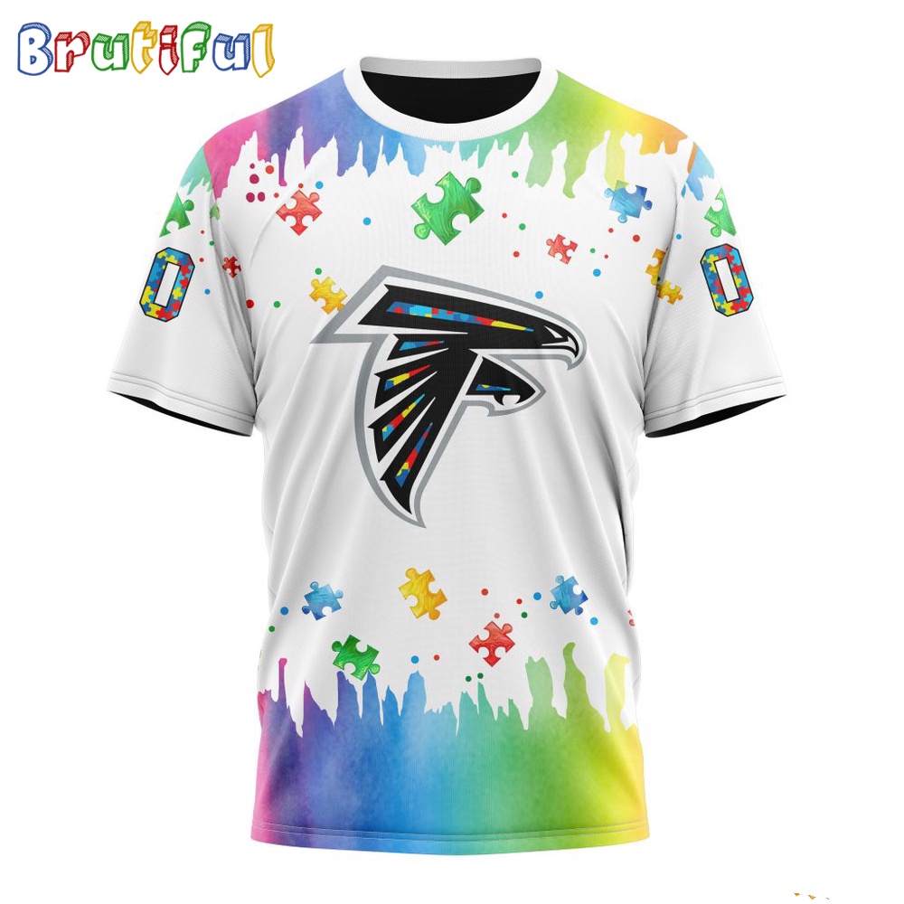 NFL Atlanta Falcons T-Shirt Special Autism Awareness Design All Over Print T-Shirt