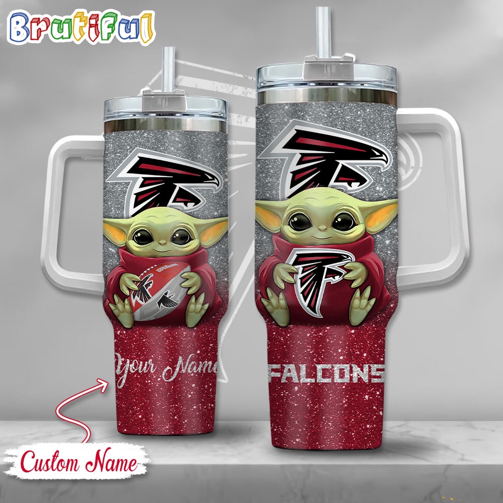 NFL Atlanta Falcons Tumbler Baby Yoda Customzed Handle Cup