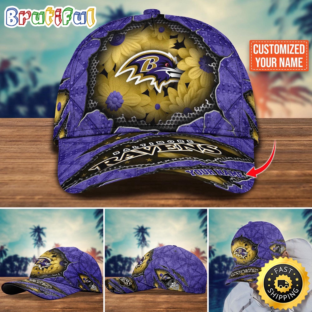 NFL Baltimore Ravens Baseball Cap Custom Cap Trending For Fans