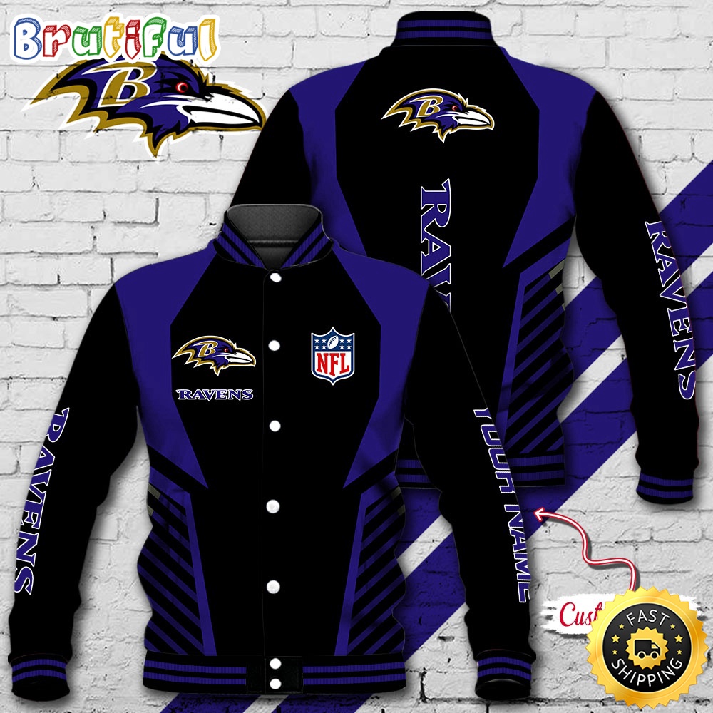 NFL Baltimore Ravens Baseball Jacket Football Sports Jacket