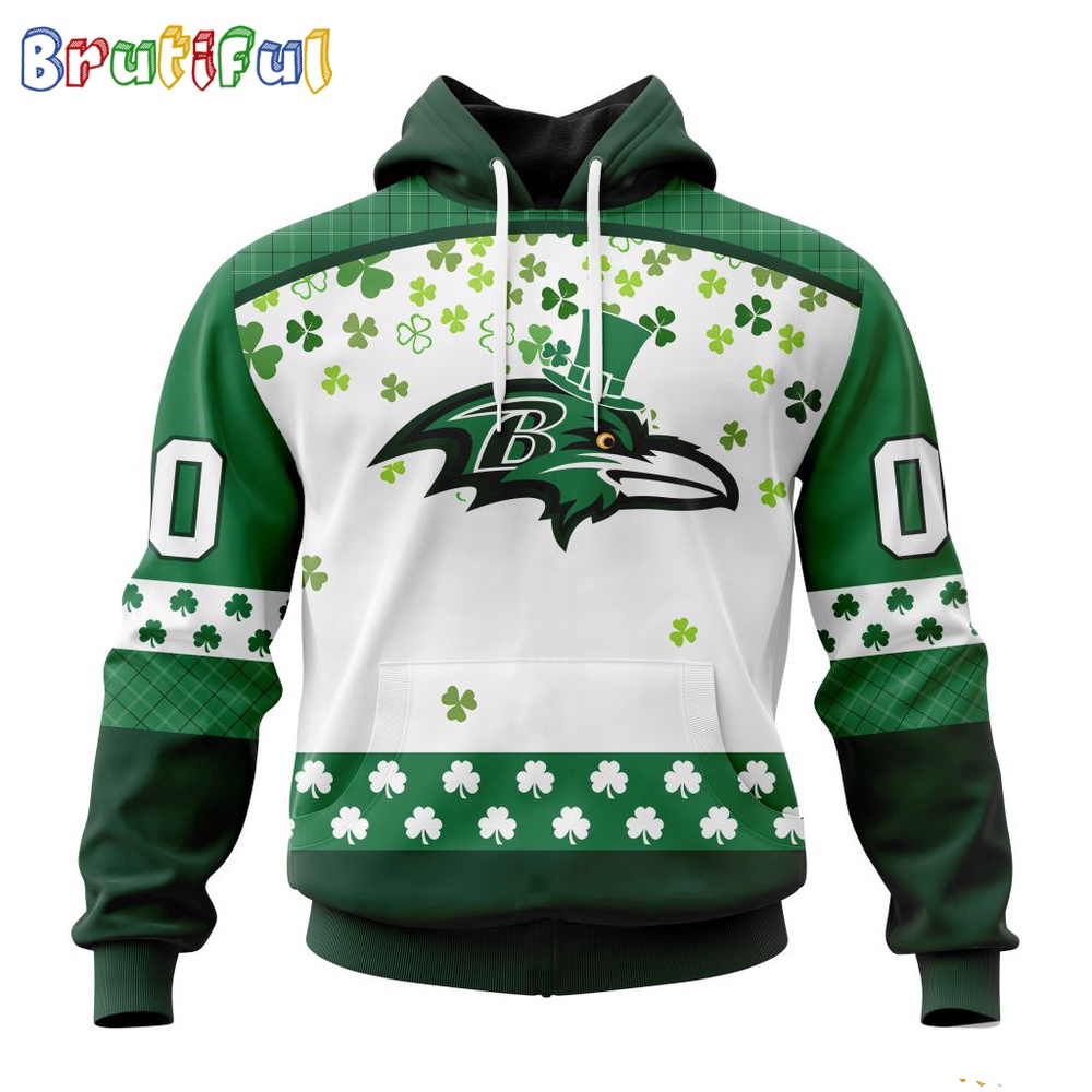 NFL Baltimore Ravens Hoodie Special Design For St Patrick Day