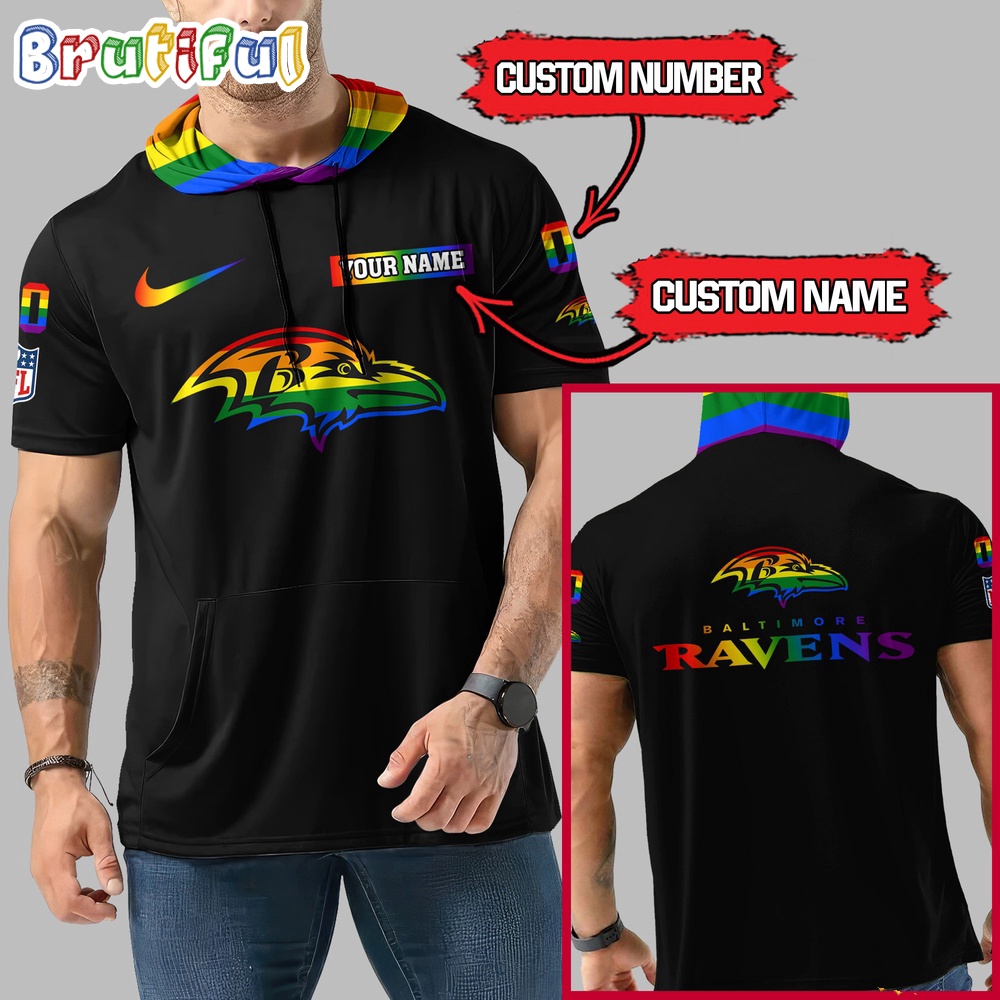 NFL Baltimore Ravens LGBT Workout Hoodie Tank Tops Custom LGBT Pride Shirt