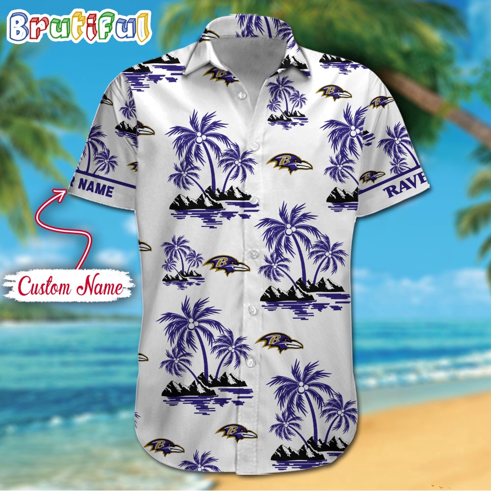 NFL Baltimore Ravens Palm Tree Tropical Summer Hawaiian Shirt