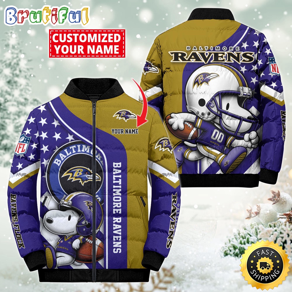 NFL Baltimore Ravens Puffer Jacket Snooby Customized Jacket
