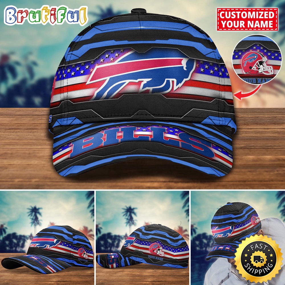 NFL Buffalo Bills Baseball Cap Flag Custom Name Cap