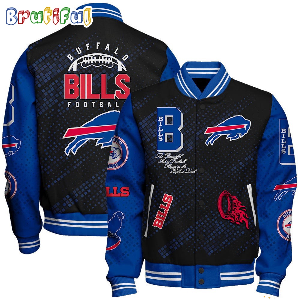 NFL Buffalo Bills Baseball Jacket Print Logo Team Football Jacket