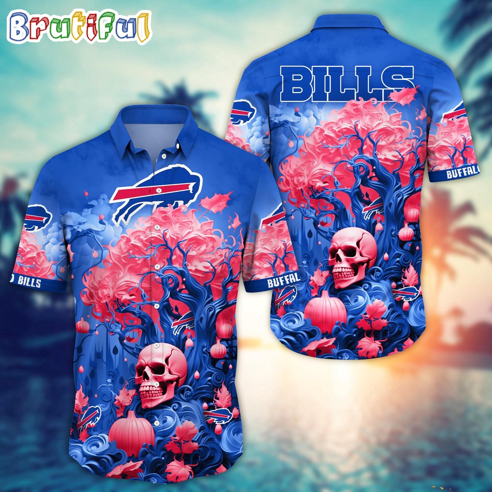 NFL Buffalo Bills Halloween Skull Pumpkin Hawaiian Shirt