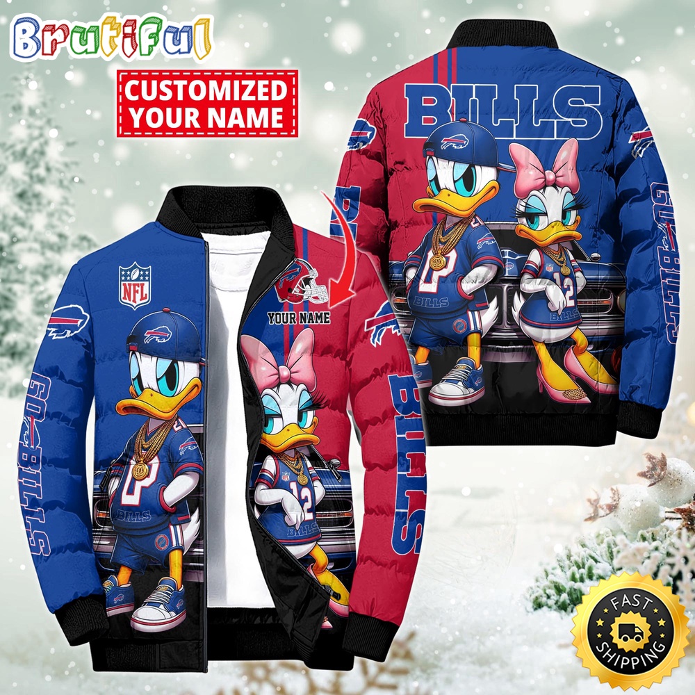 NFL Buffalo Bills Puffer Jacket Donald Duck Custom Jacket