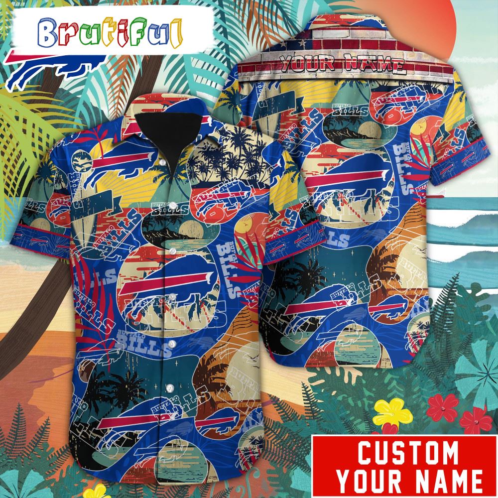 NFL Buffalo Bills Retro Hawaiian Shirt Special Vintage Style Hawaiian Button Shirt