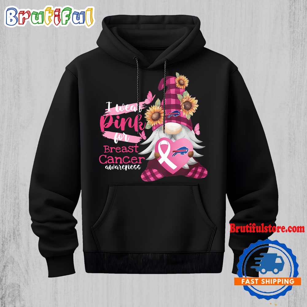 NFL Buffalo Bills Special Gnomes Flower In October I Wear Pink For Breast Cancer Awareness 2D Shirt