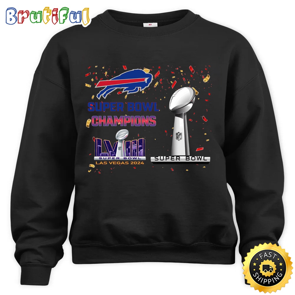 NFL Buffalo Bills Sweatshirt Super Bowl LVIII 2024 Las Vegas Champions Unisex Sweatshirt