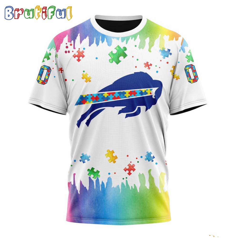 NFL Buffalo Bills T-Shirt Special Autism Awareness Design All Over Print T-Shirt