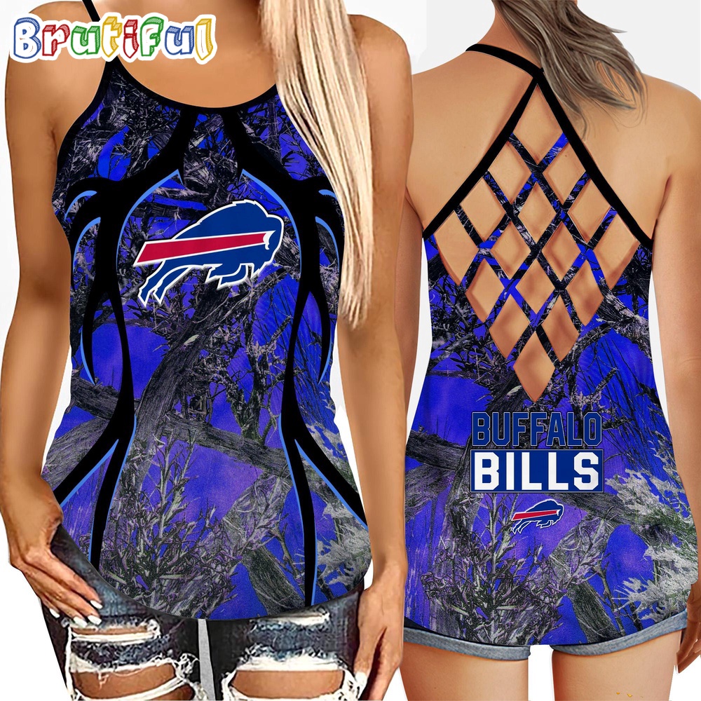 NFL Buffalo Bills Women's Tank Top, Football Team Logo Criss Cross Tank Top