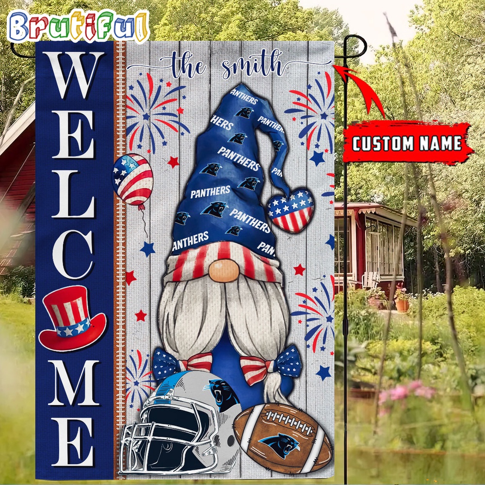 NFL Carolina Panthers America 4th Of July Independence Day Flag, Football Gomes 4th Of July Garden Flag