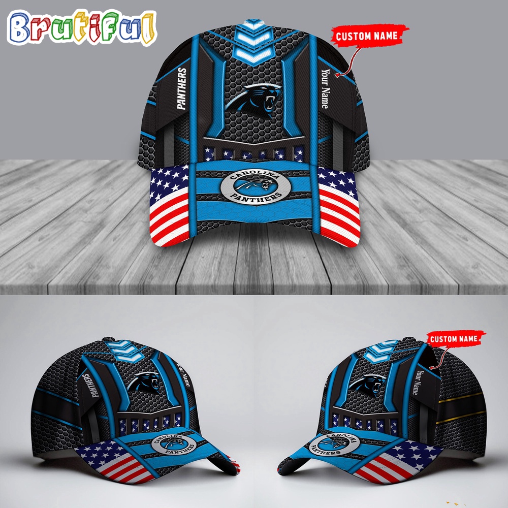NFL Carolina Panthers America Flag Cap, America Flag Football Cap