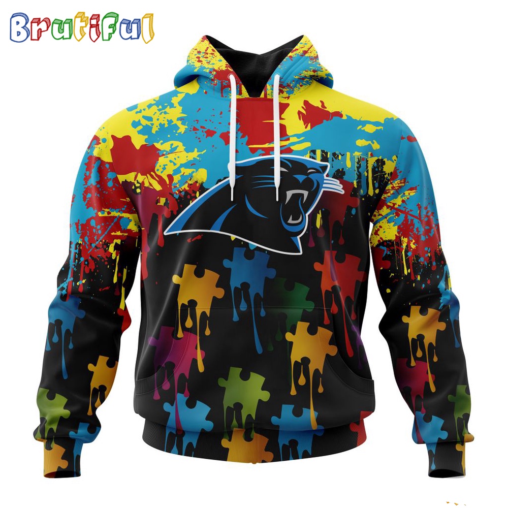 NFL Carolina Panthers Hoodie Special Autism Awareness Design Football Hoodie