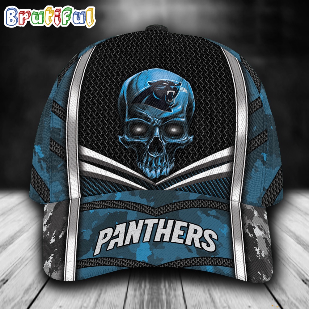 NFL Carolina Panthers Special Halloween Skull Custom Baseball Cap