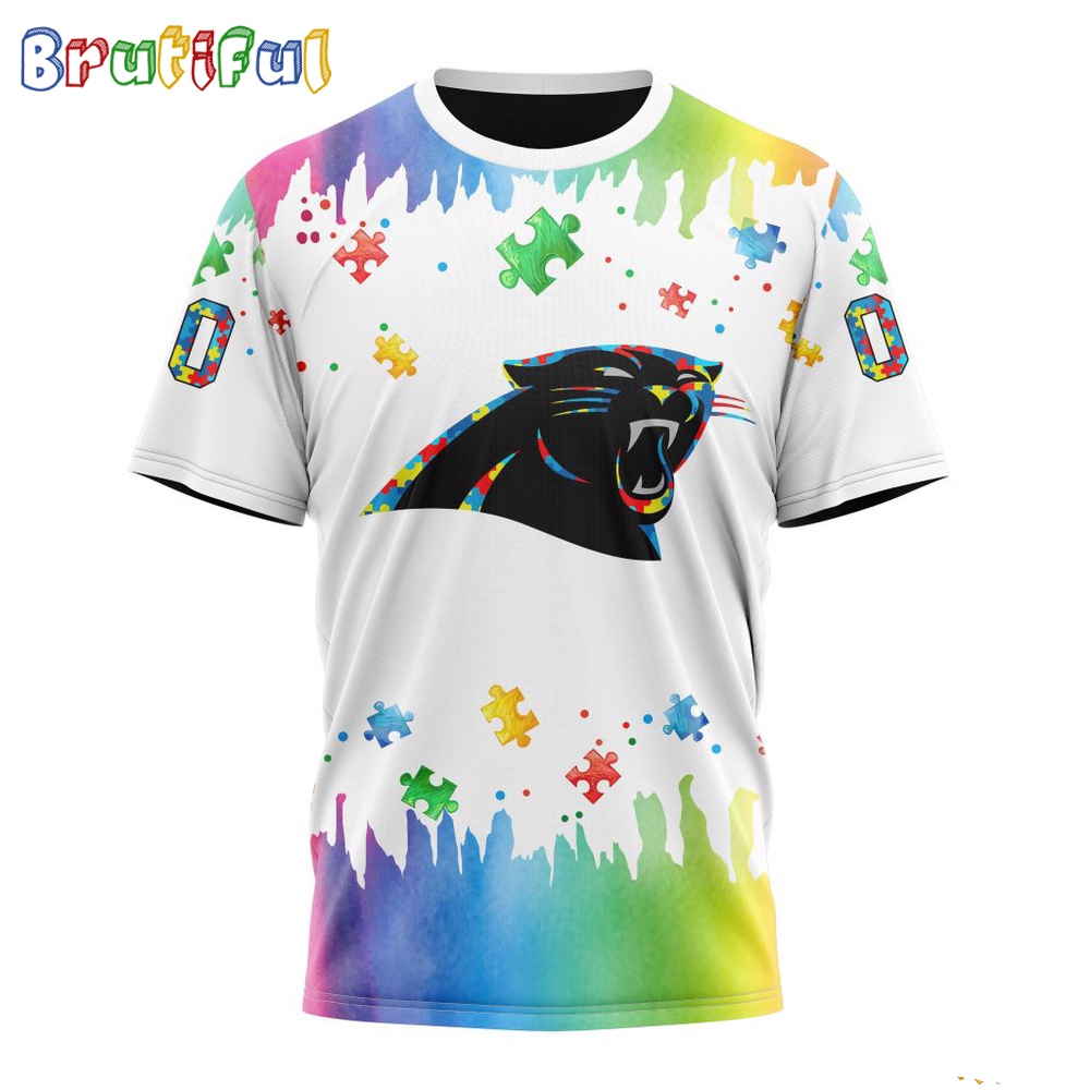 NFL Carolina Panthers T-Shirt Special Autism Awareness Design All Over Print T-Shirt