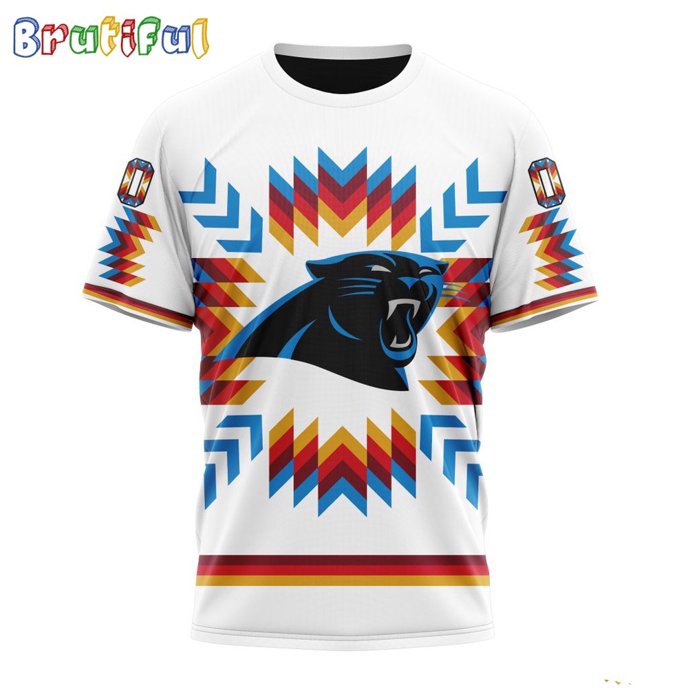 NFL Carolina Panthers T-Shirt Special Design With Native Pattern