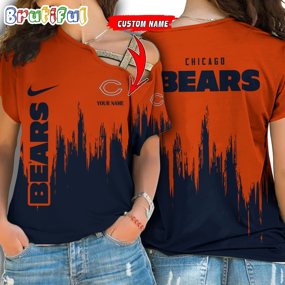 NFL Chicago Bears  Football Team Logo Design One Shoulder Shirt