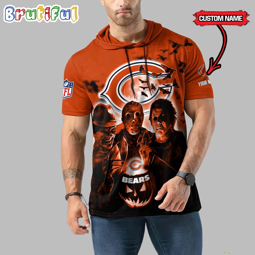 NFL Chicago Bears Horror Characters Essential Halloween Sleeveless Hoodie