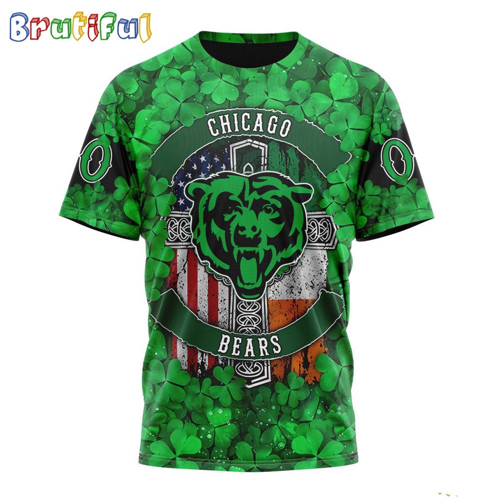 NFL Chicago Bears T-Shirt Special Design 3D T-Shirt St Patrick Day